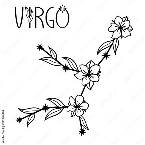 Virgo zodiac sign svg, Floral constellation svg, Horoscope monogram Stock Vector | Adobe Stock