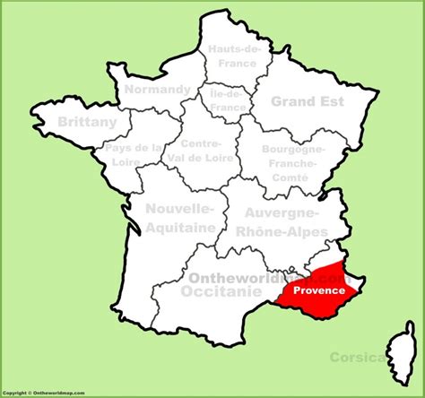 Provence location on the France map - Ontheworldmap.com