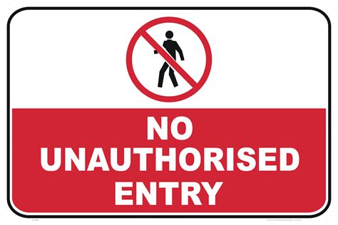 No Unauthorised Entry S2869 - National Safety Signs