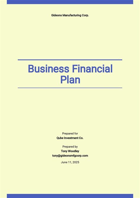 Sample Business Financial Plan