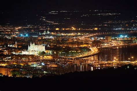 Premium Photo | Panoramic night view of the bay