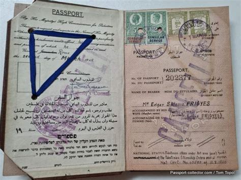 Unique: British Palestine Passport with Israel Stamps | by Tom Topol