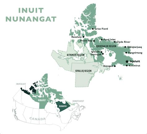 Map of Inuit Nunangat (Inuit Homelands), including the Inuit territory ...