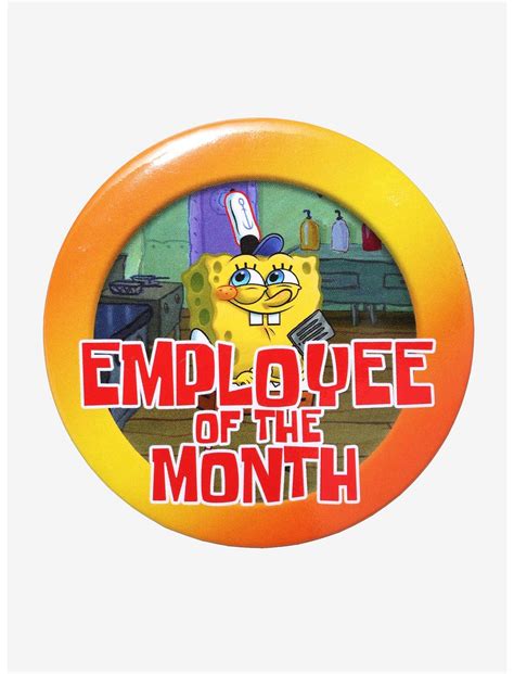 SpongeBob SquarePants Employee Of The Month 3 Inch Button | Hot Topic