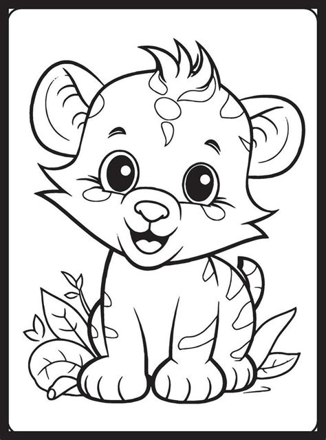 Safari Animals Coloring Pages for Kids 25867596 Vector Art at Vecteezy