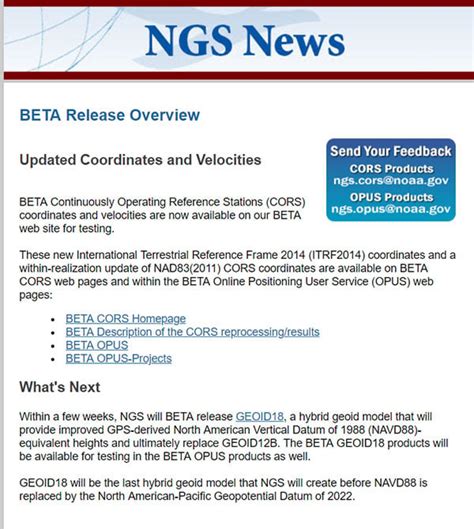 NGS releases beta coordinates and multi-year CORS solution - GPS World