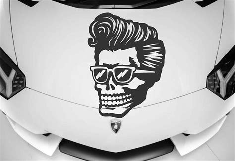 skull car hood decal skull Elvis Presley Car Decals skull Car | Etsy