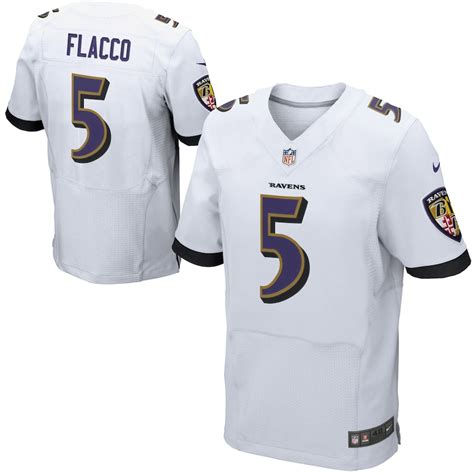 Mens Baltimore Ravens Joe Flacco Nike White Elite Jersey