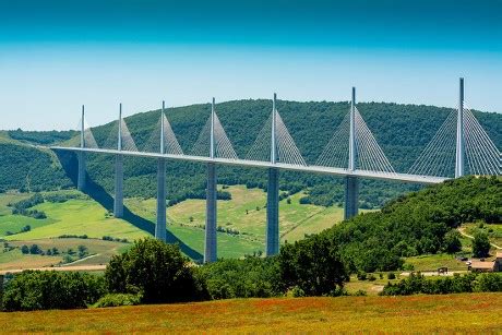 Millau Viaduct A75 Motorway Built By Editorial Stock Photo - Stock ...