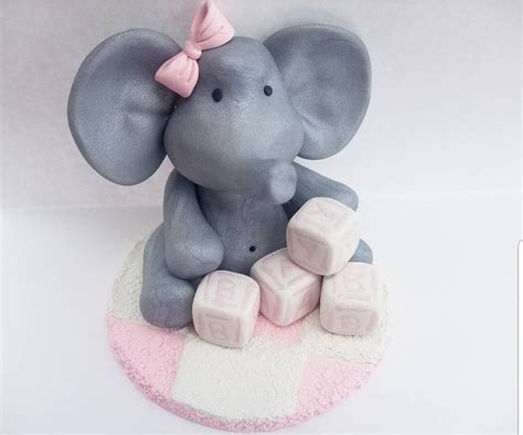 Cake Topper Baby Shower, Elephant Baby Shower Cake Topper, Baby Girl Cake Topper, Baby Boy Cake ...