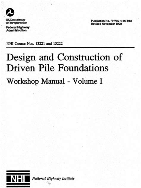 Design and Construction of Driven Piles Vol 1 | PDF