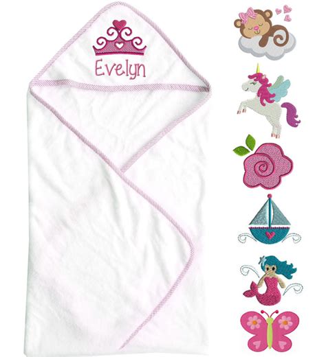 Hooded Baby Girl Towel with Name & Design | Personalized Babies