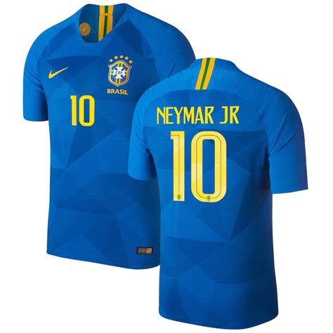 Neymar Santos Brazil National Team Nike 2018 Away Replica Stadium Player Jersey – Blue