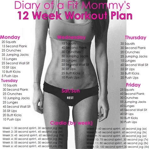 12 Week No-Gym Home Workout Plan - Diary of a Fit Mommy