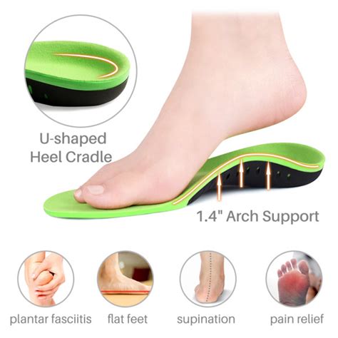 Kalevel Shoe Inserts Men Women Arch Support Plantar Fasciitis Insoles ...