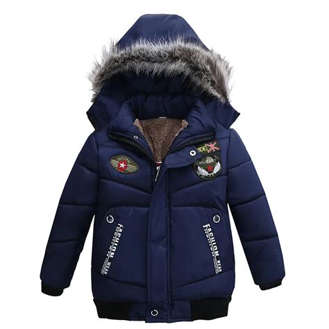 2019 Autumn Winter Jacket for Boys Children Hooded Coats Thick Fur Clothes Boys Coats and ...