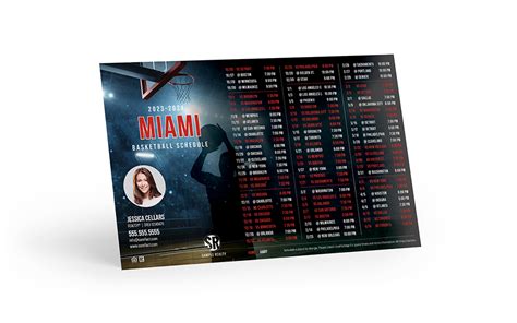 Basketball Schedule Postcard 2024 - Miami