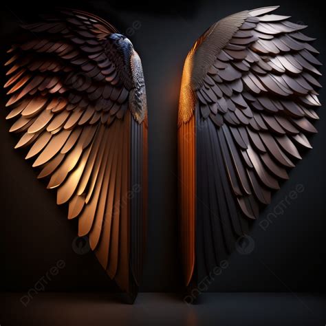 Elegant Angel Wings On Dark Background, Angel Wings, Elegant, 3d Wings Background Image And ...