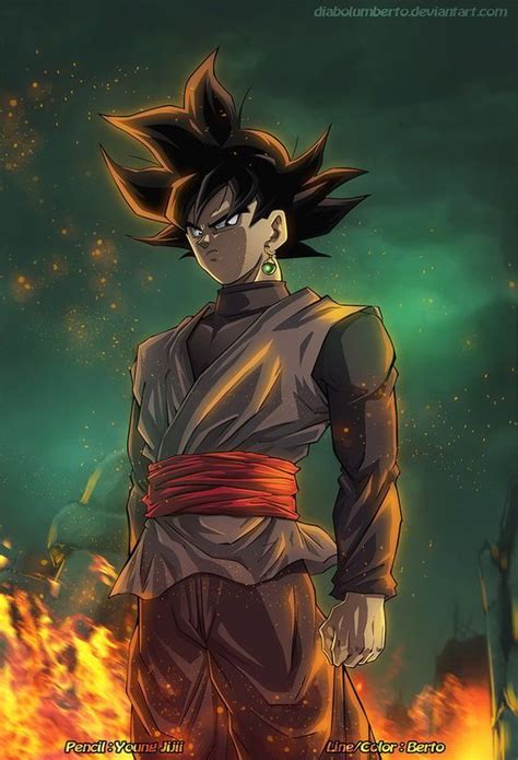 Black Goku by diabolumberto on DeviantArt, a full-color rendition of one of a Young Jijii sketch ...