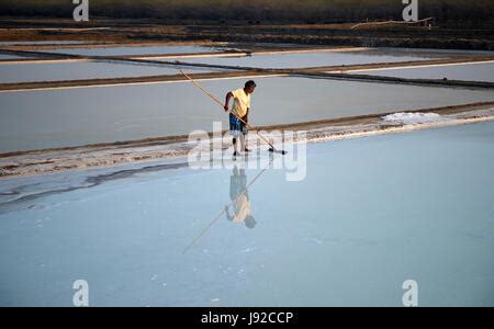 Salt pans on tuticorin Salt Lake, India. It is India's largest saline lake and where salt has ...