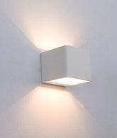 LONDON: LED Interior Matte White Cube Up/Down Wall Light / lux lighting