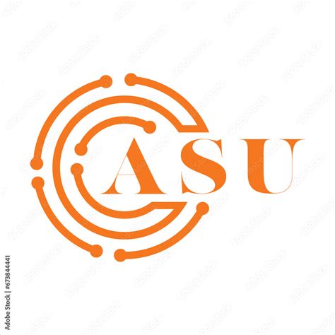 ASU letter design. ASU letter technology logo design on white ...