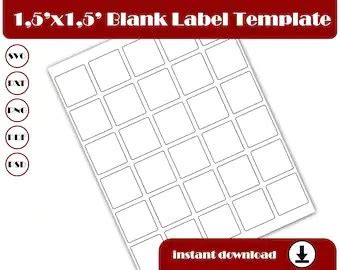 1 Inch Square Label Template / Avery Printable Square Labels 2 X 2 Clear 120ct 22853 Walmart Com ...