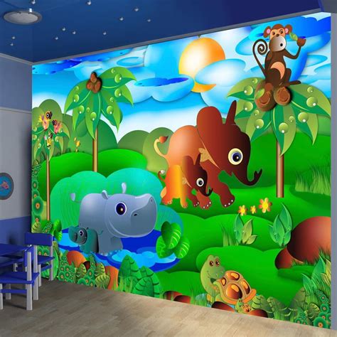 Tiptophomedecor Kids Wallpaper Wall Mural - Animal Family - Walmart.com