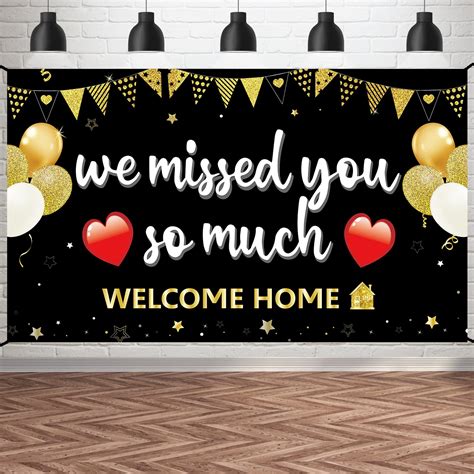 Buy Welcome Home Banner Decorations We Missed You So Much Backdrop Sign, Welcome Back Home ...