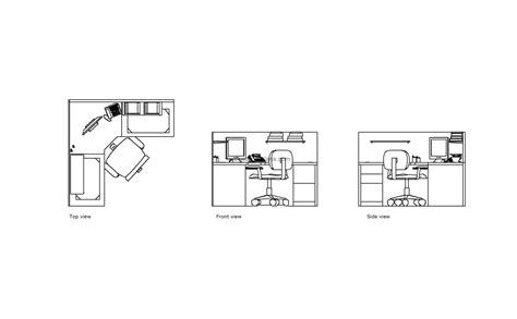 6×6 ft. Office Cubicle, AutoCAD Block - Free Cad Floor Plans