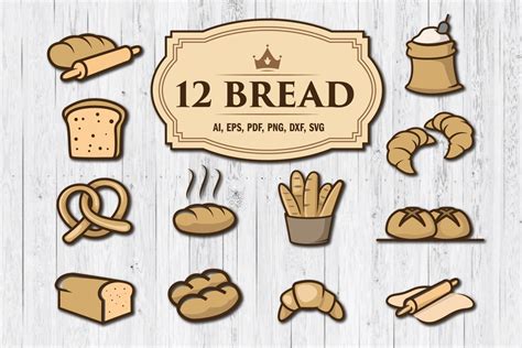 Printable of Minimalist Bread Logo SVG Bundle: Instant Download for Cricut - Etsy