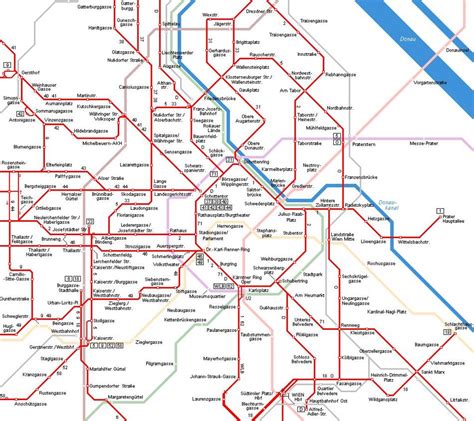 Vienna tram d map - Vienna Austria tram map (Austria)