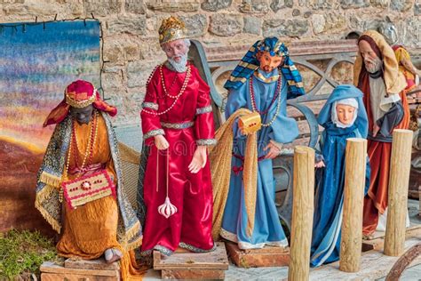 Three Kings in Christmas Nativity Scene Stock Photo - Image of holiday ...