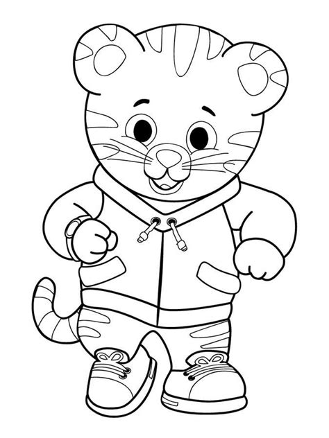 Cute Daniel tiger wears sporty suit Coloring Page - Free Printable Coloring Pages