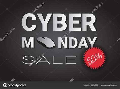 Super affiche de vente de Cyber Monday avec la souris d'ordinateur et ...