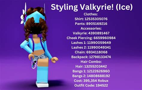 Styling Valkyrie! (Ice) in 2023 | Coding, Roblox codes, Girly fits