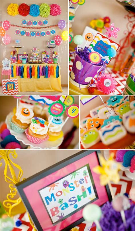 Kara's Party Ideas Girly Monster Bash Girl Birthday Party Planning Ideas Decorations Supplies