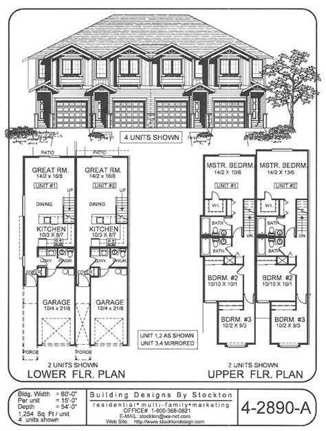 4 Plex for higher-income tenants | Rental Property - House Plans | Pinterest | Cars, Design and ...