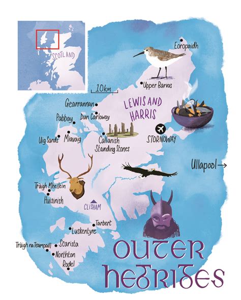 Outer Hebrides | World map travel, Illustrated map, Travel magazines