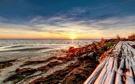 Kinnakeet Pamlico Sound Sunset - Aerial Photo & Video on The Outer Banks - Altitude 12