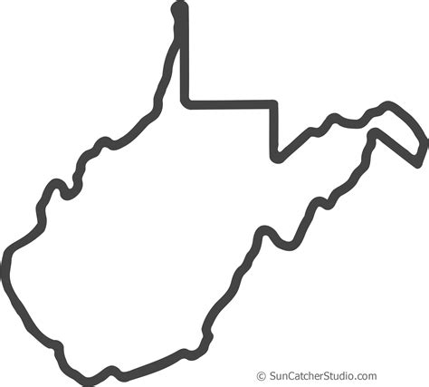 Free West Virginia Outline With Home On Border, Cricut - West Virginia Clipart - Png Download ...