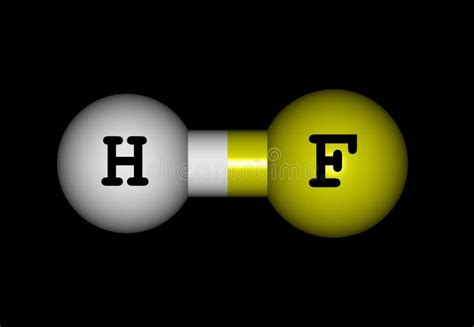 Hydrogen Fluoride Molecular Structure on White Background Stock ...