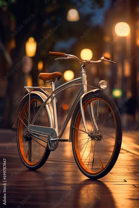 An urban commuter bike with fenders, a rear rack, and integrated lights. Generative AI ...