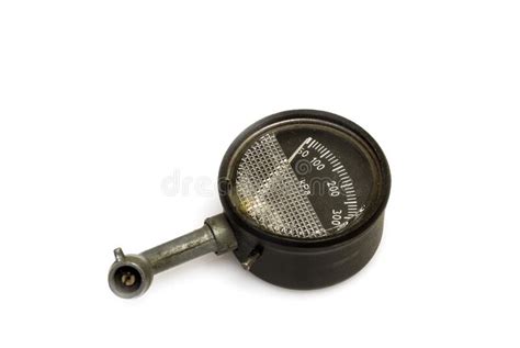 Manual Pressure Gauge for Measuring Air Pressure in Car Tires on White Background Stock Image ...