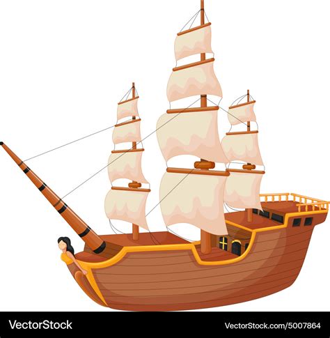 Cartoon ship isolated Royalty Free Vector Image