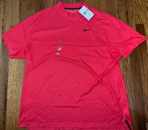 Nike Tiger Woods Collection Sunday Red Golf Shirt DR5324-850 ADV Mock Neck XXL | eBay