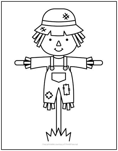 Scarecrow Coloring Page | Print it Free