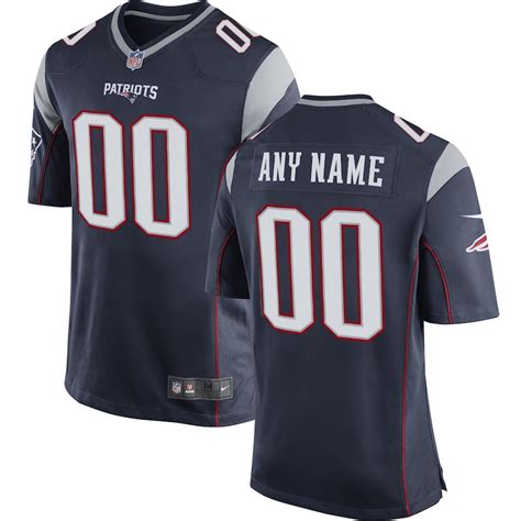 Men's New England Patriots Nike Navy Custom Game Jersey