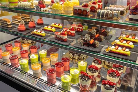 Patisserie Display Dessert stock photo. Image of shop - 195212280