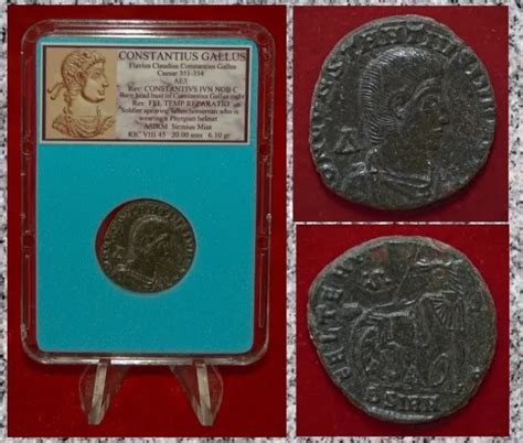 ANCIENT ROMAN EMPIRE Coin CONSTANTIUS GALLUS Soldier Spearing Fallen ...